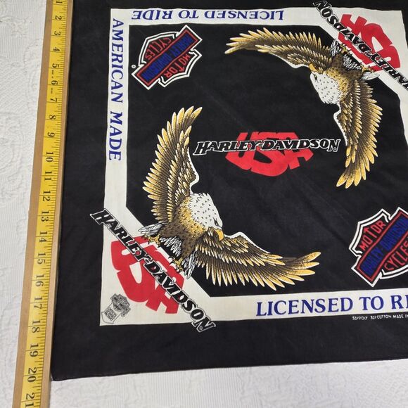 Vintage Harley Davidson Motorcycle American Eagle Bandana Biker Easy Rider - Picture 8 of 9